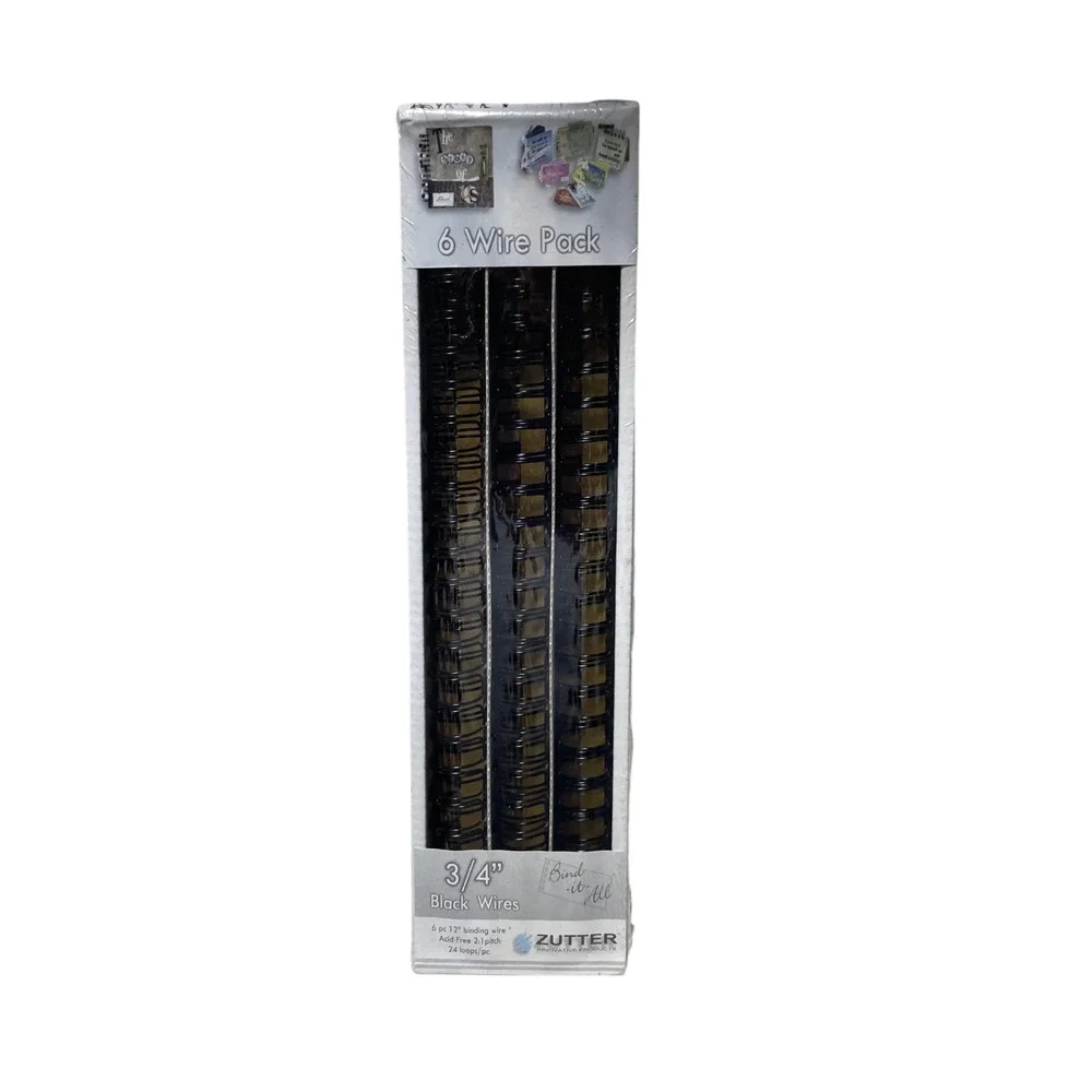 Zutter 6 Wire Pack NEW 3/4 Black Wire Binding Coils Acid Free